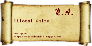 Milotai Anita névjegykártya